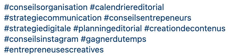 exemple de hashtags sur une publication Instagram